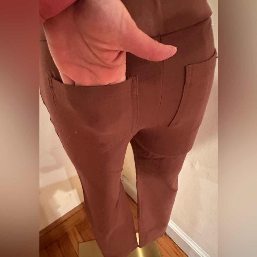 Spartina 449 Brown MNG Bootcut Ponte Pants Mid Rise Back & Front Pockets Sz 2 - Picture 7 of 13